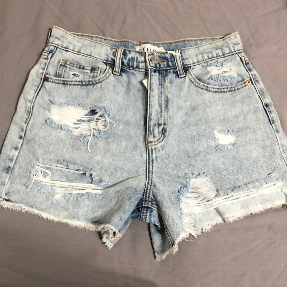 Brand new distressed jean shorts
